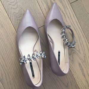 Zara pump with removable jewel strip Lavender 39